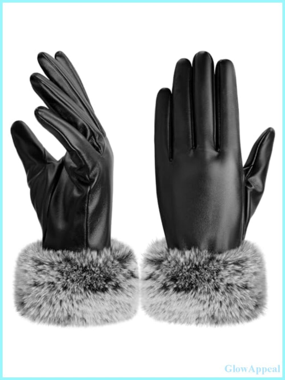 Women's Leather Touchscreen Gloves, Warm Lined Winter Gloves